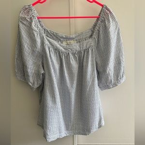 Loft Puff Sleeve Square Neck Blouse